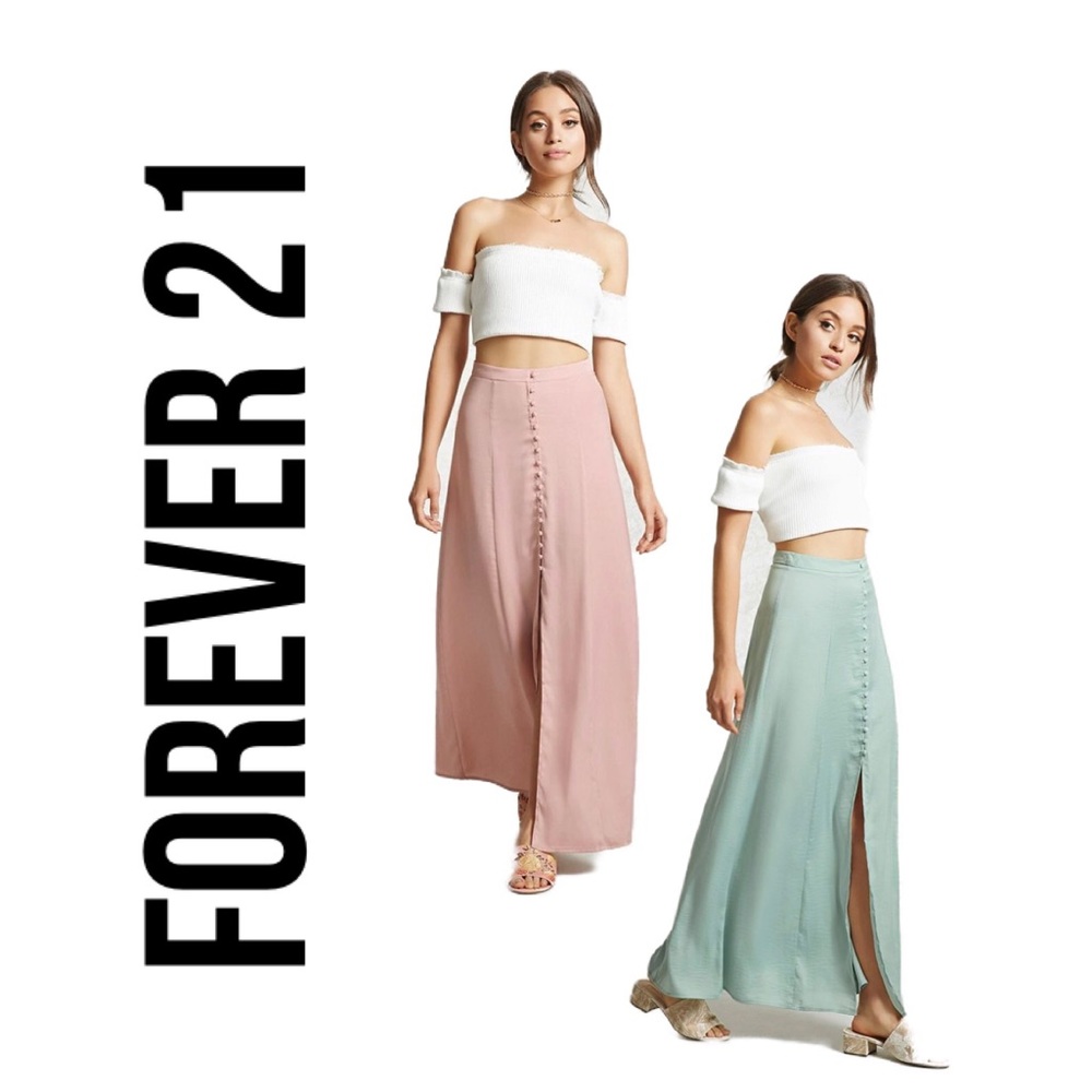 🆕 FOREVER 21🥀Button Front Maxi Skirt